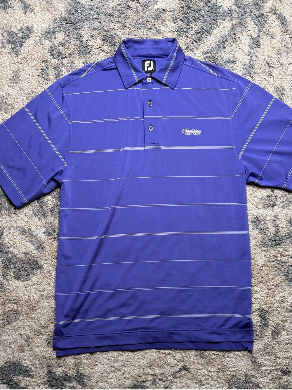FootJoy Men’s Royal Purple Thin-Stripe Golf Polo